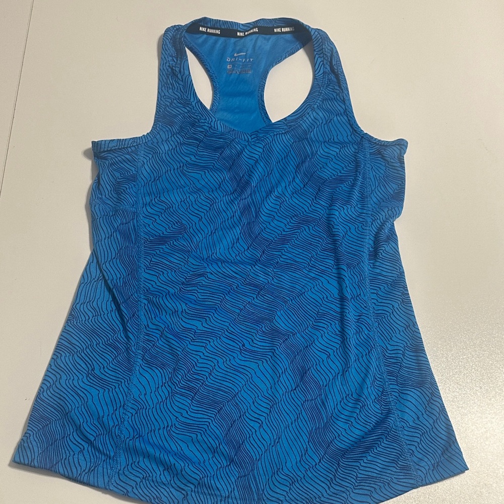 Nike Running Dri-Fit Women's Tank Top in Blue with Wave Pattern size XS